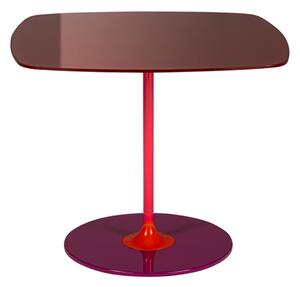 Kartell - Thierry Table Low, Burgundy - Sidobord - Piero Lissoni - Röd - Glas/Metall