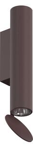 Flos - Flauta H225 Riga Outdoor, Deep Brown, Inkl. 12W LED 2x555lm 2700K - Vägglampor utomhus - Patricia Urquiola - Brun