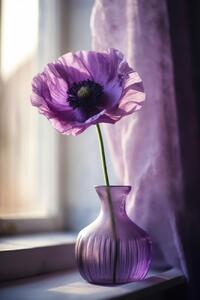 Konstfotografering Purple Poppy In Vase, Treechild, (26.7 x 40 cm)