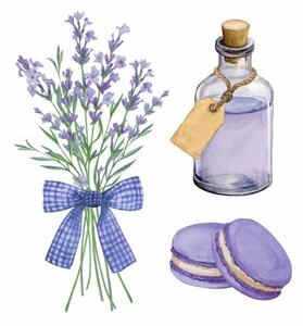 Illustration A bouquet of lavender with a, Yurii Sidelnykov