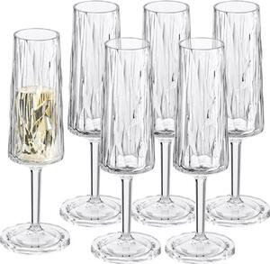 Okrossbart champagneglas i plast - Koziol, 6-pack