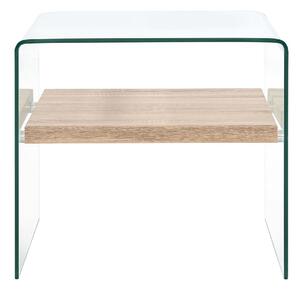 Soffbord genomskinlig 50x50x45 cm härdat glas -