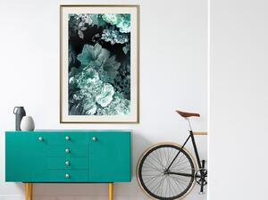 Inramad Poster / Tavla - Frosty Bouquet - 20x30 Guldram med passepartout