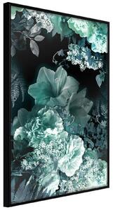 Inramad Poster / Tavla - Frosty Bouquet - 30x45 Guldram