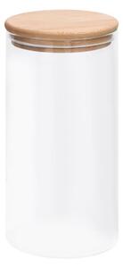 Förvaringsburkar i glas med bambulock 4 st 1200 ml - Transparent