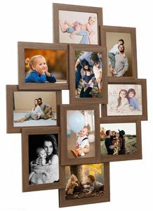 Fotoram för 10x(10x15 cm) bilder ljusbrun MDF - Brun