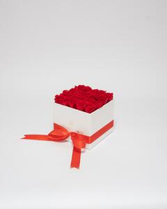 Evighetsros box Small - Röd - Rosbox Vit