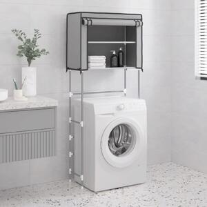 Hylla för tvättmaskin med 2 hyllplan grå 71x29,5x170,5 cm järn