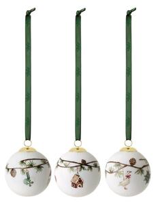 Kähler - Hammershøi Christmas Bauble - 3 pcs. - Julkula - White w. Deco - Ø6 cm