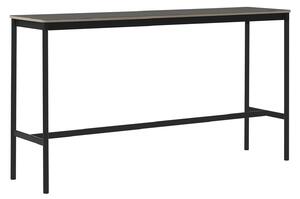 Muuto - Base High Table - 190 x 50 cm, Skiva - Svart linoleum - Plywoodkant, Underrede - Svart, Höjd - 105 cm - Barbord - Mika Tolvanen - Svart - Metall/Trä