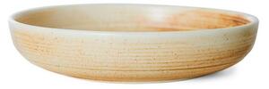 HKLiving - Chef Ceramics - Deep Plate, Medium - Tallrikar - Rustic Cream/Brown - Ø19.3 x H4.3 cm