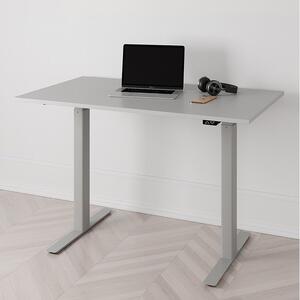 Höj och sänkbart skrivbord PREMIUM, 2-motorigt, grått stativ, grå bordsskiva 120x80cm