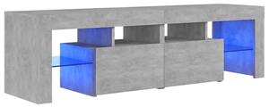 Tv-bänk med LED-belysning betonggrå 140x36,5x40 cm