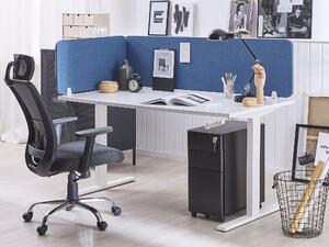 Skrivbordsskärm Avskärmning Blå PET-tyg 72 x 40 cm Modulära Fästklämmor Hemmakontor Beliani