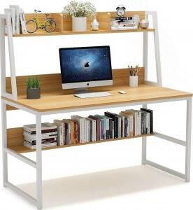 Majestic skrivbord Ek/vit - 120 x 60 cm - Skrivbord med hyllor, Skrivbord, Kontorsmöbler