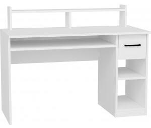 Eslem skrivbord Vit - 120 x 55 cm - Skrivbord med hyllor, Skrivbord, Kontorsmöbler