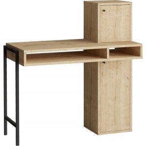 Dora skrivbord Ek/svart - 102 x 45 cm - Skrivbord med hyllor, Skrivbord, Kontorsmöbler