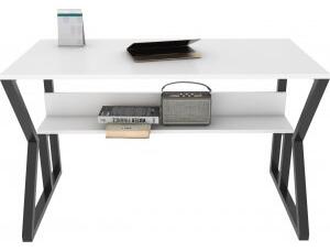 Wake skrivbord Svart/vit - 120 x 60 cm - Skrivbord med hyllor, Skrivbord, Kontorsmöbler