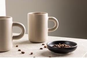 2 st Active kaffekopp Ø7 cm - Beige