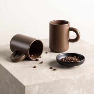 2 st Active kaffekopp Ø7 cm - Brun