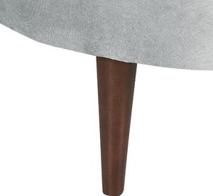 Schäslong Ljusgrå sammet polyester klädsel högervänd mörka träben extra kastkuddar modern design vardagsrumsmöbler Beliani