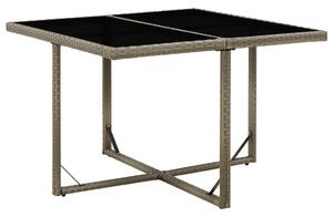 Trädgårdsbord grå 109x107x74 cm konstrotting och glas