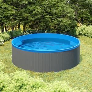 Plaskpool med hängande skimmer och pump 350x90 cm grå