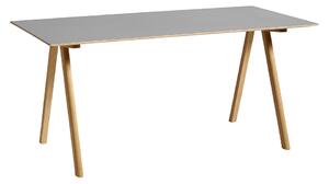 HAY - CPH10 2.0 Desk Lacquered Oak Frame L160 X W80 X H74 Grey Linoleum Top Lacquered Edge - Skrivbord - Ronan & Erwan Bouroullec - Grå - Trä