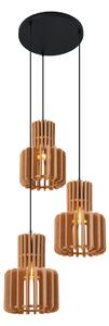 Retro Pendellampa Svart med Orange 3-ljus - Felt