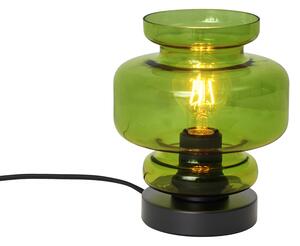 Retrobordslampa svart med grönt glas - Denise