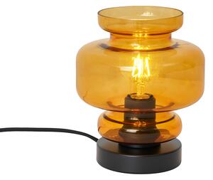 Retrobordslampa svart med orange glas - Denise
