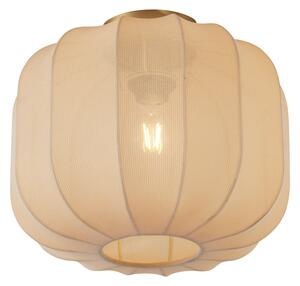 Japandi Taklampa Guld med Beige Skärm - Pluni