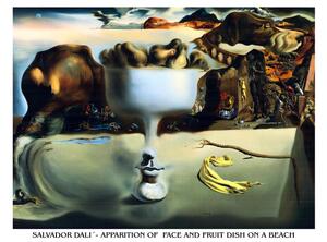 Konsttryck Apparition of Face and Fruit Dish on a Beach, 1938, Salvador Dalí, (80 x 60 cm)