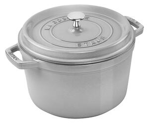 Staub La Cocotte Gryta Djup 24 cm / 4,75 l, Rund, Grafitgrå, Gjutjärn