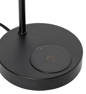 Modern svart bordslampa med trådlös laddning - Facil