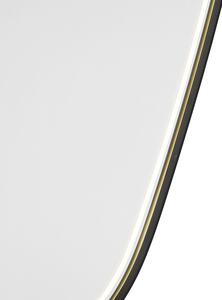 Badrumsspegel svart inkl. LED med touchdimmer oval - Miral