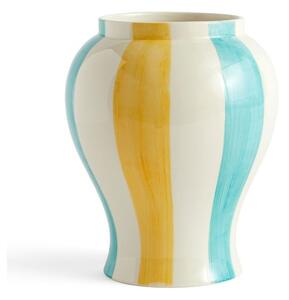 HAY - Sobremesa Stripe Vase - Vas - GREEN AND YELLOW - Ø19 X H25