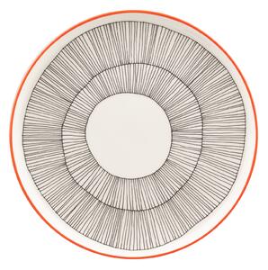 Marimekko - Kukat puhkeavat tallrik 20 cm white black orange - Mattallrikar - Maija Louekari - Orange,Svart,Vit