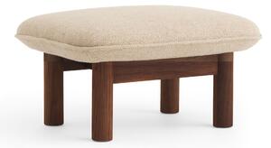 Audo Copenhagen - Brasilia Ottoman Solid Walnut Fabric Cat. 0 Boucle Col. 02 - Sittpuffar - Anderssen & Voll - Träfärgad - Trä/Textilmaterial/Skum