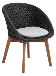 Cane-Line - Peacock Stol, Cane-Line Soft Rope, Ben: Teak,Cushion: Cane-Line Natté, Light Grey - Matstolar utomhus - Träfärgad - Trä/Textilmaterial/Syntetiskt