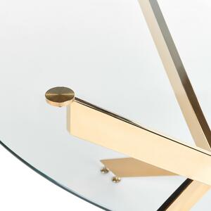 Matbord Gold med härdad glasskiva Rund ⌀ 120 cm 4 personer Modern design Beliani