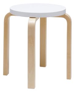 Artek - Pall E60, 4 ben, Klarlackade ben, Lackad vit sits - Pallar - Alvar Aalto - Vit - Trä