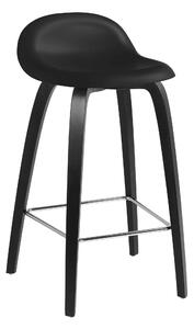 Gubi - 3D Counter Stool, Unupholstered, Wood Base Black Stained Beech, Top - Midnight Black - Barstolar - Svart - Metall/Trä