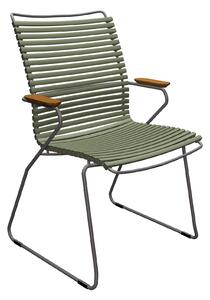 Houe - CLICK Dining Chair Tall Back - Olive Green - Matstolar utomhus - Henrik Pedersen - Grön - Metall/Trä/Plast
