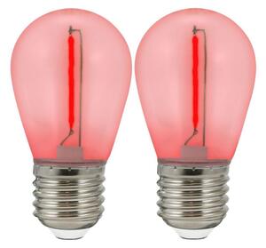 KIT 2x LED glödlampa PARTY E27/0,3W/36V röd