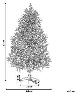 Konstgjord julgran Vit PVC Metallfot 120 cm Snöig Skandinavisk stil Beliani