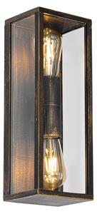 Vintage wandlamp antiek goud 38 cm 2-lichts IP44 - Charlois