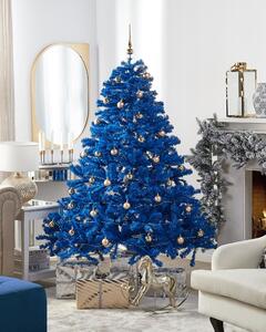 Konstgjord julgran Blå Syntetmaterial 210 cm Metallfot Traditionell juldekoration Beliani