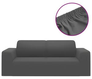 Sofföverdrag 2-sits med stretch antracit polyesterjersey