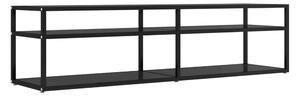 TV-bänk svart 160x40x40,5 cm härdat glas - Svart